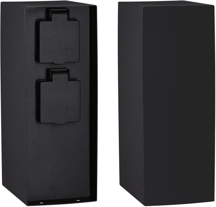 Paulmann 94657 Aussenleuchte Steckdosensäule Rio 2-fach IP44 eckig max. 3.650 W Anthrazit Strom im G