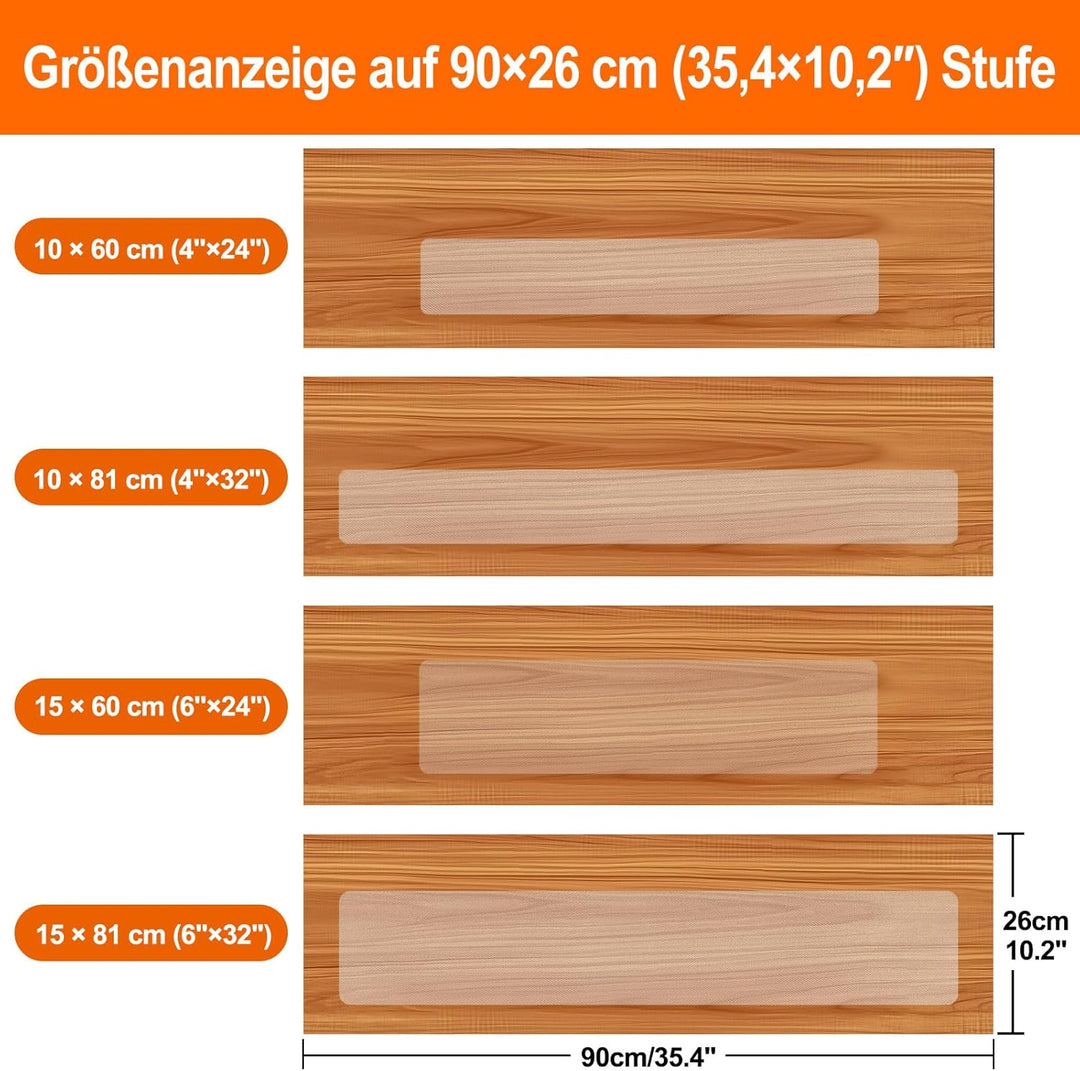 Spurtar Treppenstufen Matten Transparent Treppenteppich Antirutsch Stufenmatten, Teppichfliesen Selb
