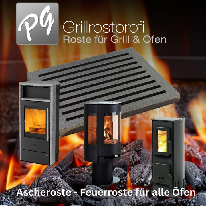 Grillrostprofi Ascherost - Feuerrost - Kohlerost - Kaminrost in Premium-Qualität, Gusseisen, 18 x 24