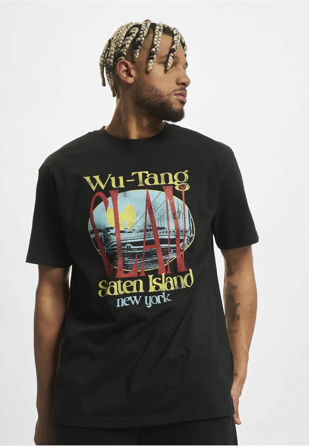 Mister Tee Herren Wu Tang Staten Island Oversize Tee T-Shirt XL Weiss, XL Weiss