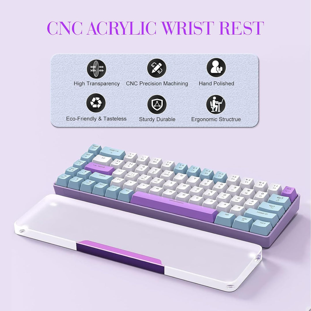 MAMBASNAKE Handgelenkauflage für Tastatur, Tastaturpad aus Acryl für Compact 60% Tastatur - Ergonomi
