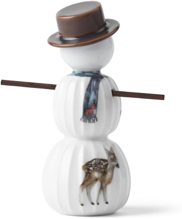 Kähler Hammershøi Christmas Schneemann – Porzellan Dekofigur, Handbemalt, 11,5 cm, Weihnachtsdekorat