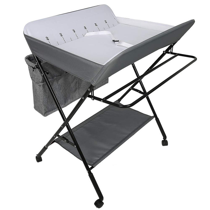 Wickelkombi klappbare Wickelkommode, mobiler Wickeltisch mit Wickelauflage, Sicherheitsgurt und Abla