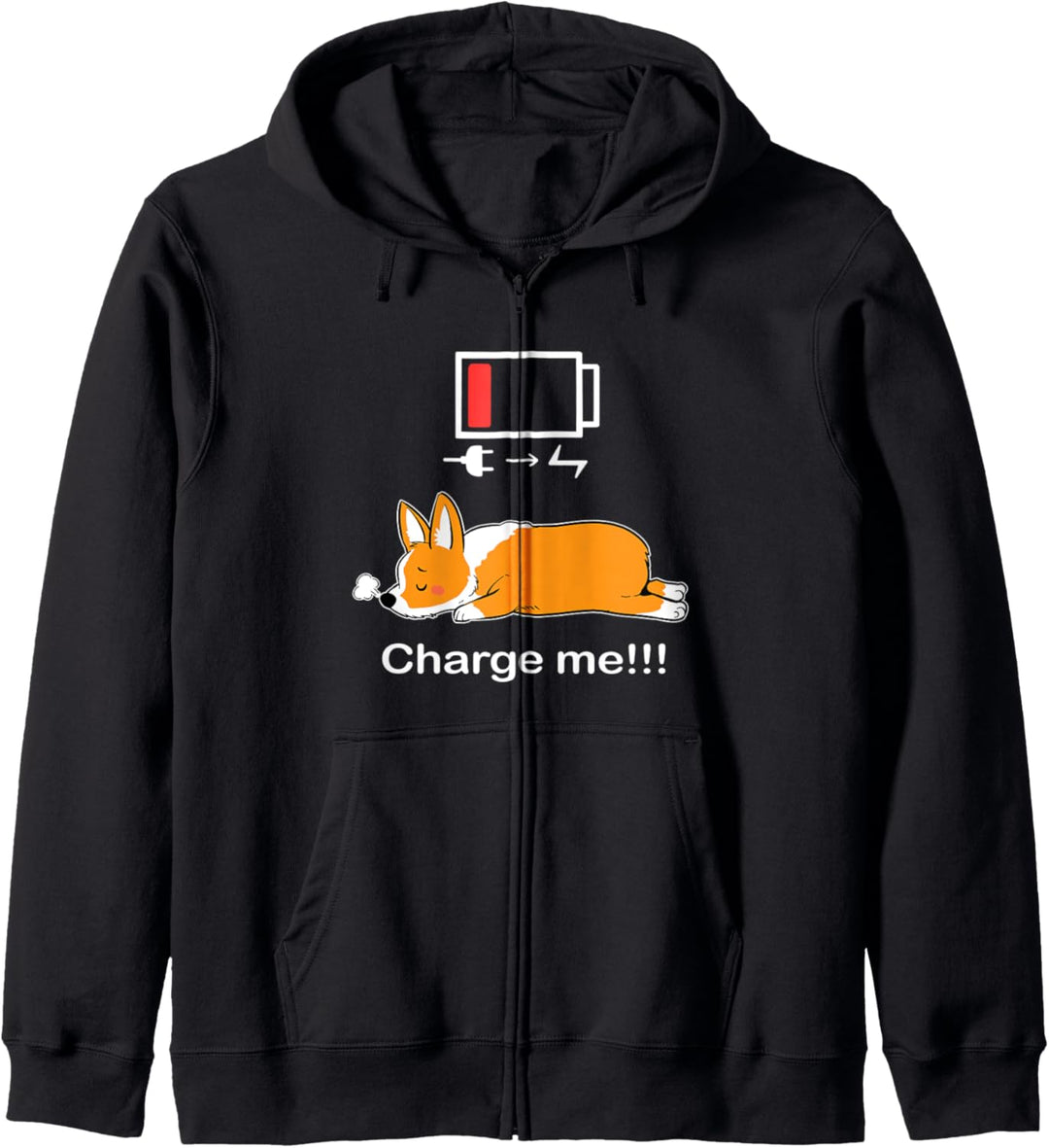 Corgi Geschenk Charge Me Corgi Kapuzenjacke
