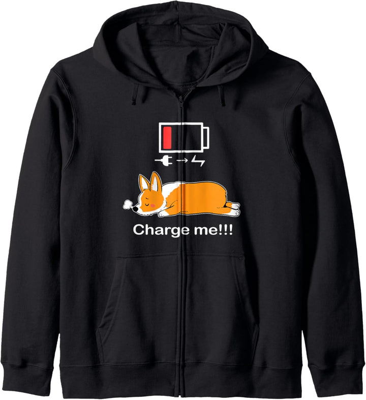 Corgi Geschenk Charge Me Corgi Kapuzenjacke