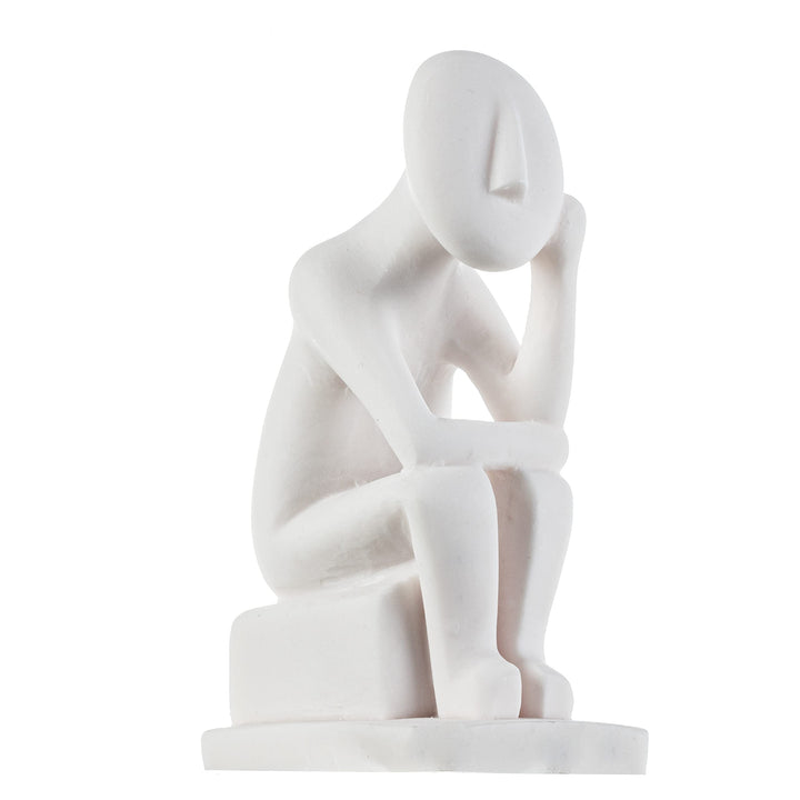Kykladenkunst Denker Kykladen Männliches Idol Alabaster Statue Handgemachte Skulptur 15.7 cm