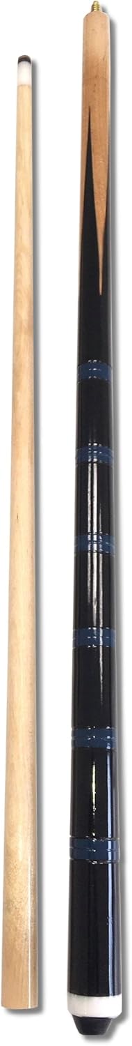 2xBillardqueue zweiteilig ECO in toller Optik+10 Ersatzschraubleder schwarz-blau, schwarz-blau
