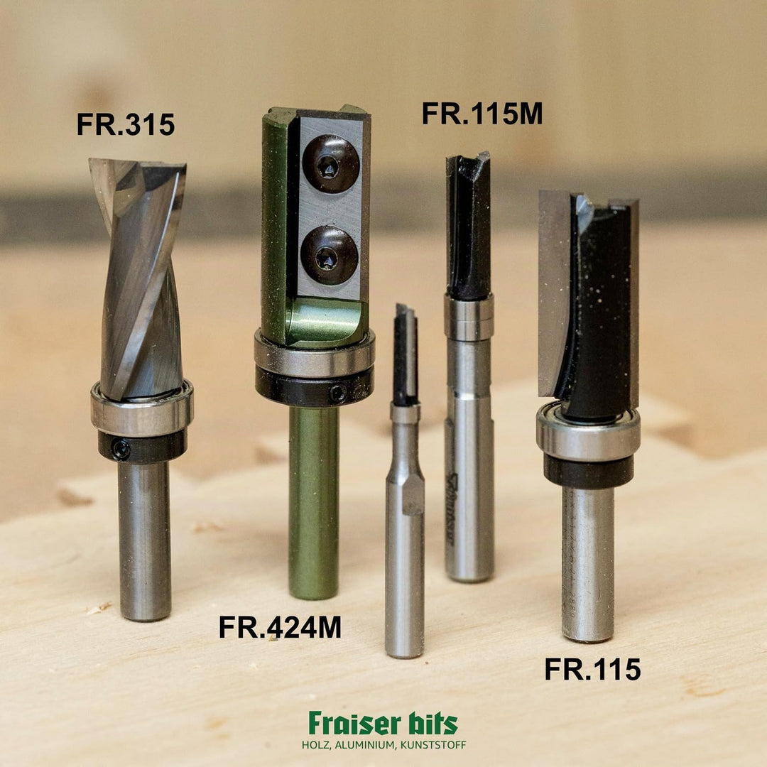 Fraiser Multibit - Nutfräser und Bündigfräser zum Kopieren, Schneiden und Rampenfräsen, Durchmesser