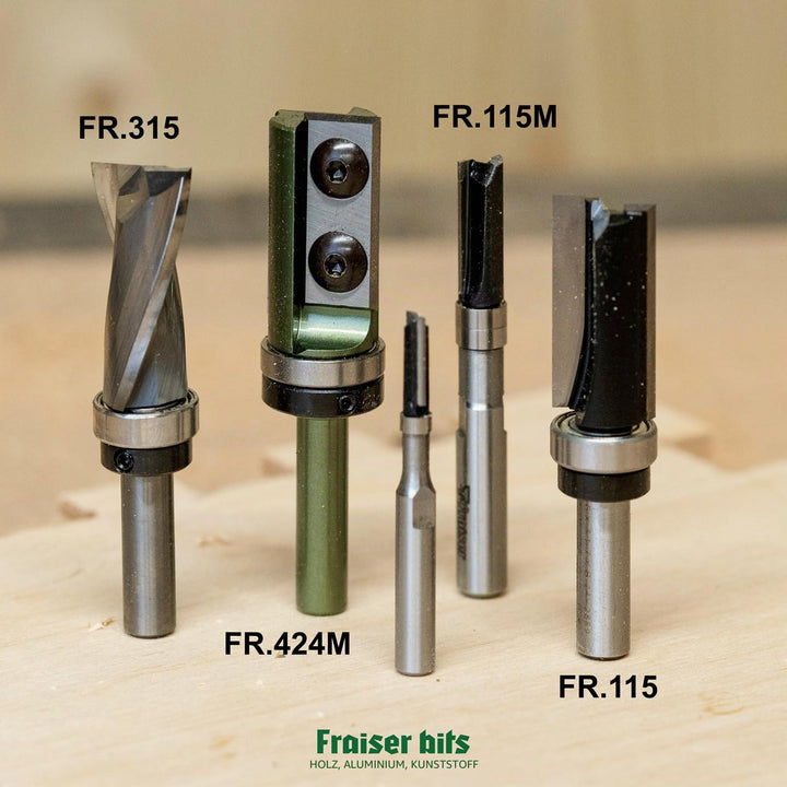Fraiser Multibit - Nutfräser und Bündigfräser zum Kopieren, Schneiden und Rampenfräsen, Durchmesser
