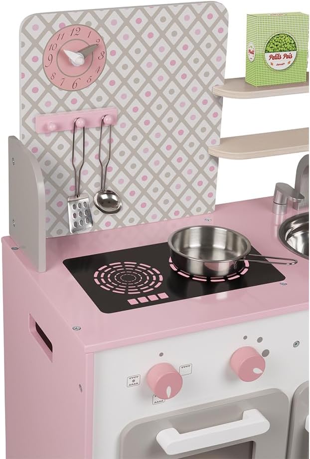 "Janod J06567 rosa und weiss Spielküche aus Holz, ""Macaron""", "Macaron"