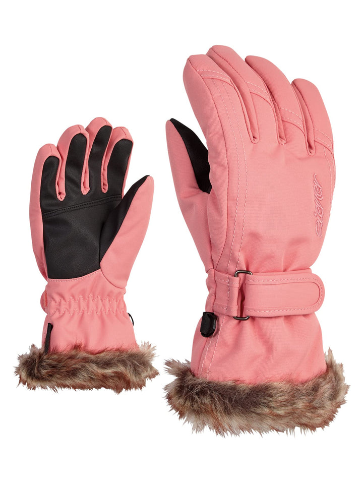Ziener Mädchen LIM Ski-Handschuhe/Wintersport | warm, atmungsaktiv 6 pink vanilla stru, 6 pink vanil