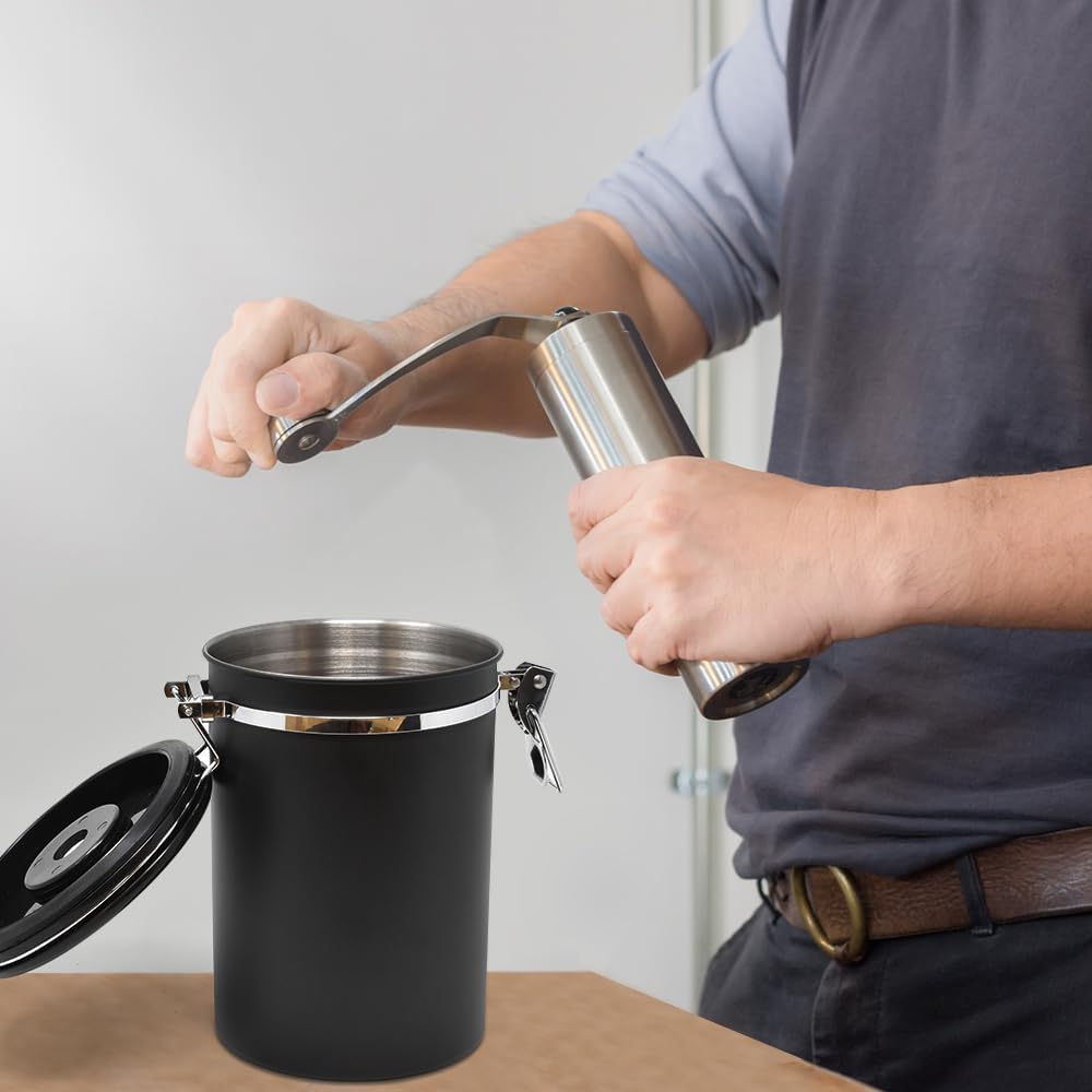 joeji's Kitchen Kaffeedose Luftdicht 1,8L - Kaffeebohnen Behälter aus Edelstahl - Vakuum Aromadicht