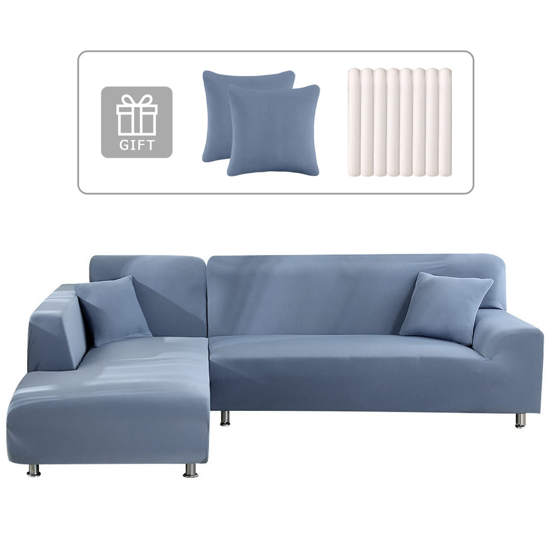 Lydevo Sofabezug Ecksofa L Form Sofa Überwürfe Stretch Sofabezug L Form Rechts oder Links mit Zwei K