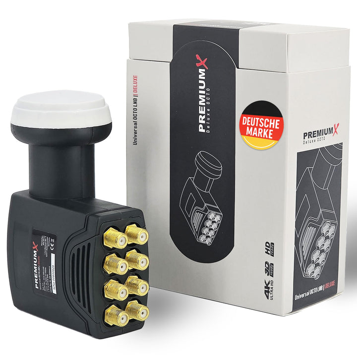 PremiumX Deluxe Octo LNB Signalumsetzer bis 8 Teilnehmer digital SAT-Empfang HD UHD 4K DVB-S2 PLL Re