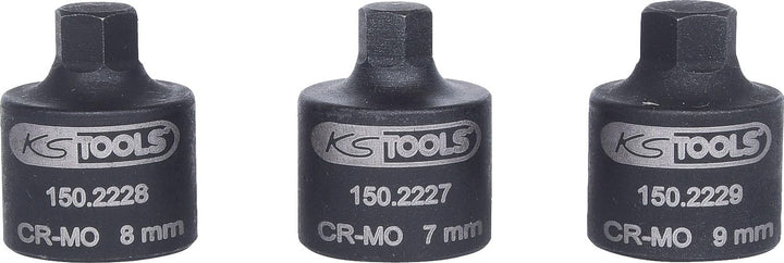 KS Tools 150.2225 3/8" Bremssattel-Stecknuss-Satz, 3-tlg.