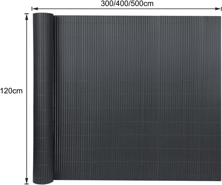 YUENFONG 120x800cm Sichtschutzmatte PVC Sichtschutzzaun Windschutz Gartensichtschutz mit Kabelbinder