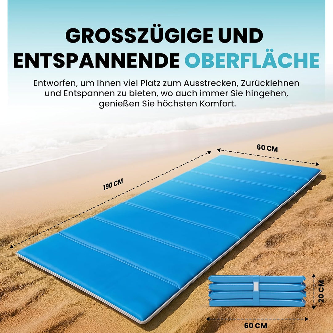 4in1 Strandmatte von StarK® -Wasserhängematte für Pool und Strand - Faltbare Camping Isomatte 190x60