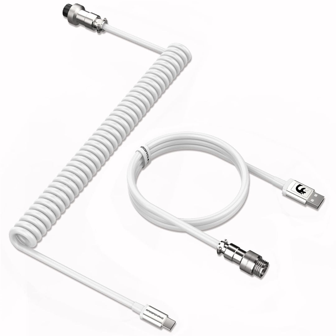 MAMBASNAKE C01 Spiral Tastaturkabel, Pro Custom Coiled USB C Kabel für Mechanische Tastatur, Typ C a