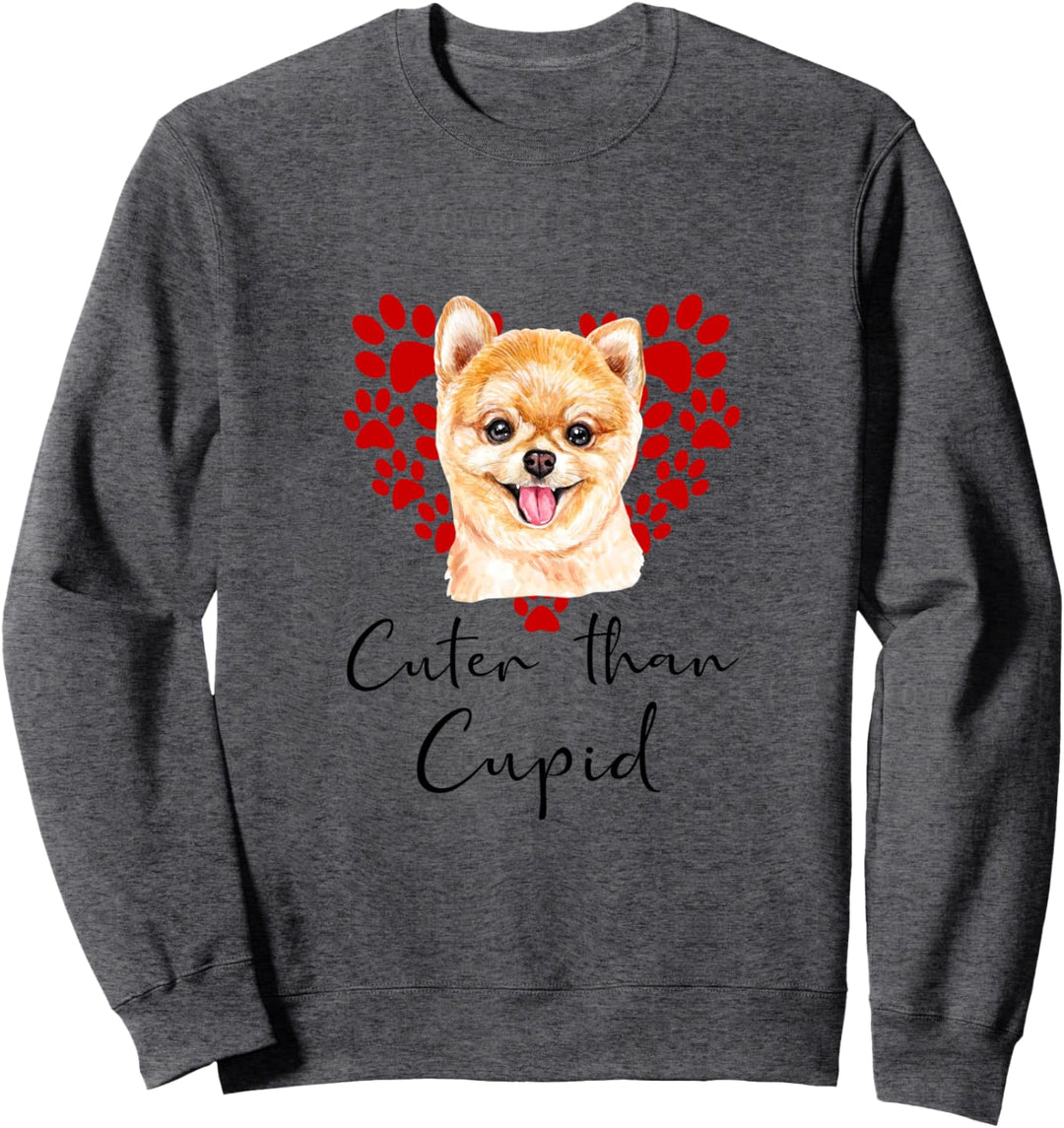 ZWERGSPITZ Cuter Than Cupid Hunde Valentinstag Sweatshirt