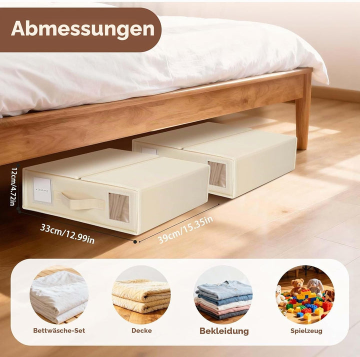 3 Stück Bettwäsche Organizer, Faltbarer Linen Bed Sheet Organiser Box, Bettwäsche Aufbewahrungbox Mi