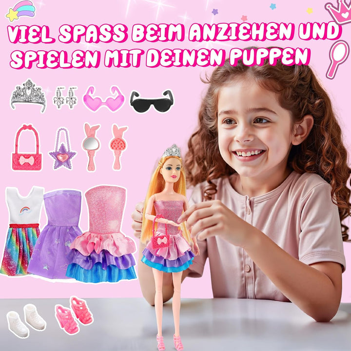 HappyGoLucky Ferngesteuertes Auto für Mädchen ab 3 4 5 6 7 8 Jahre – RC Spielzeug mit Puppen &amp; 3 Out