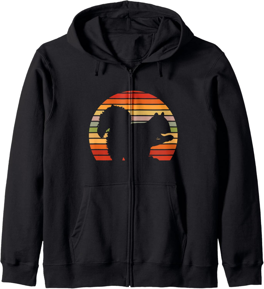 Cooles Tier Design mit Eichhörnchen und retro Sonnenuntergan Kapuzenjacke