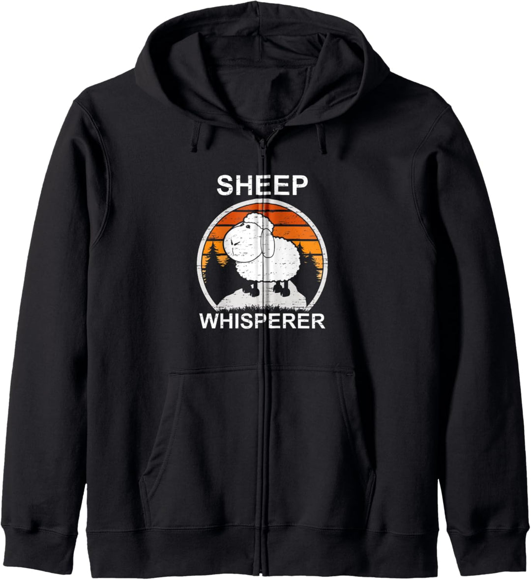 Retro Schafe Flüsterherde Tierherde Bauernhof Kapuzenjacke