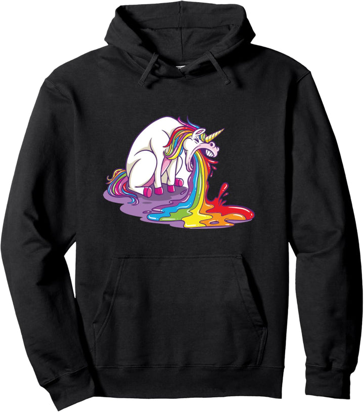 Einhorn Kotzt einen Regenbogen lustiges Geschenk Pullover Hoodie