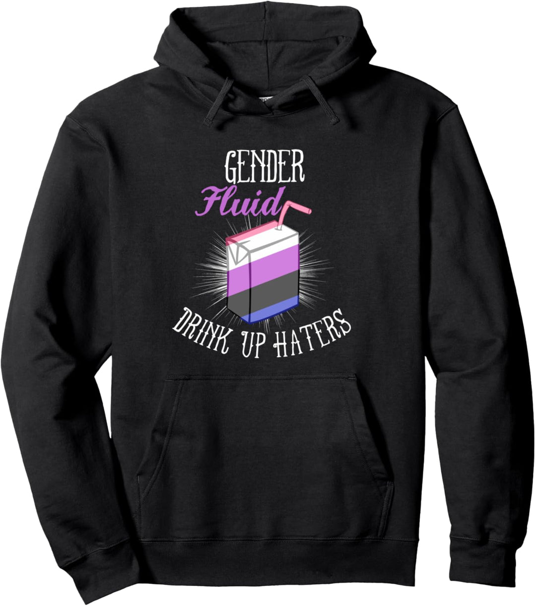 Funny Genderfluid Nonbinary Gender fluid Queer Pride LGBTQ Pullover Hoodie