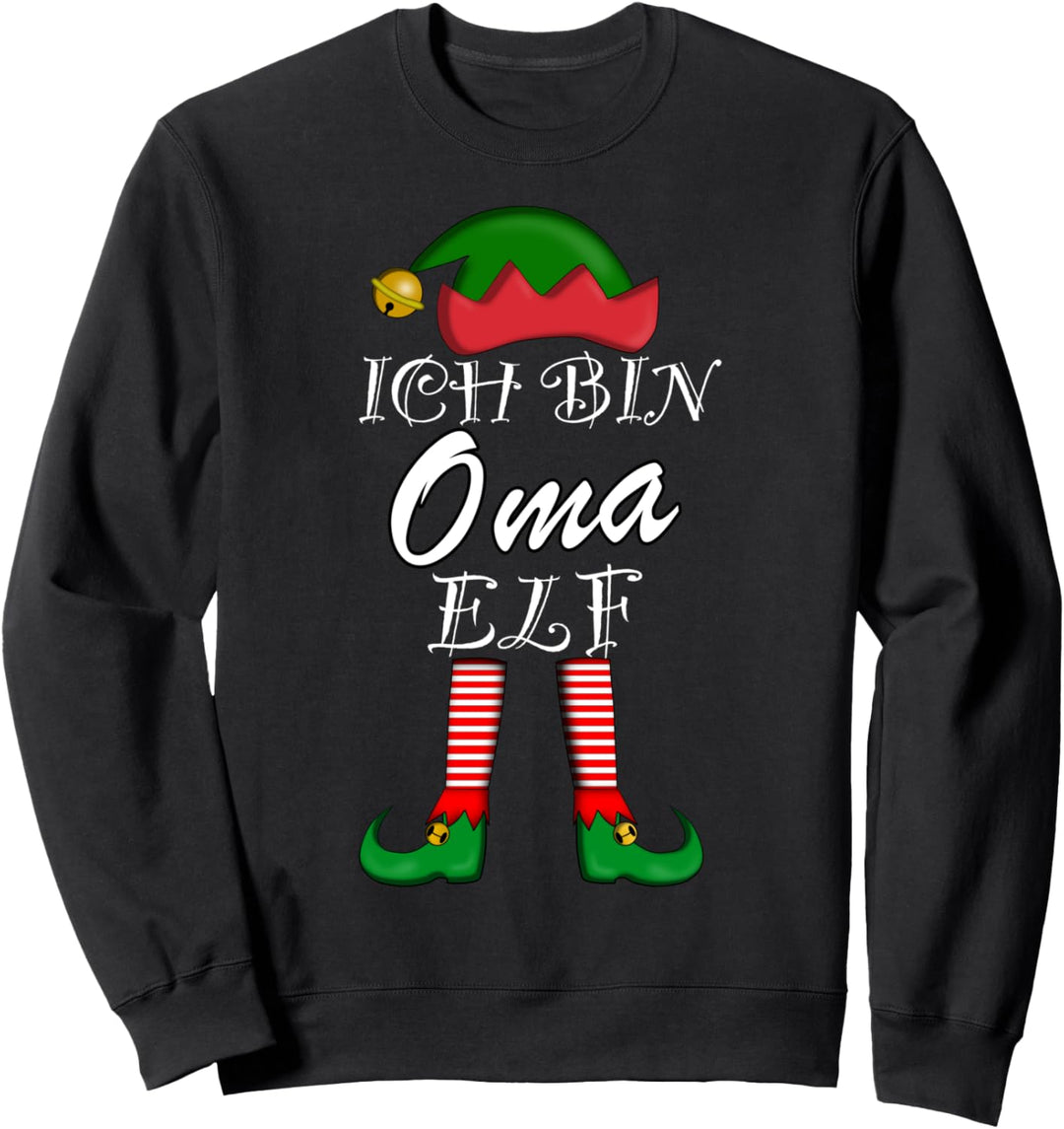 Familien Weihnachtsoutfit Elfen Partnerlook Ich bin Oma Elf Sweatshirt
