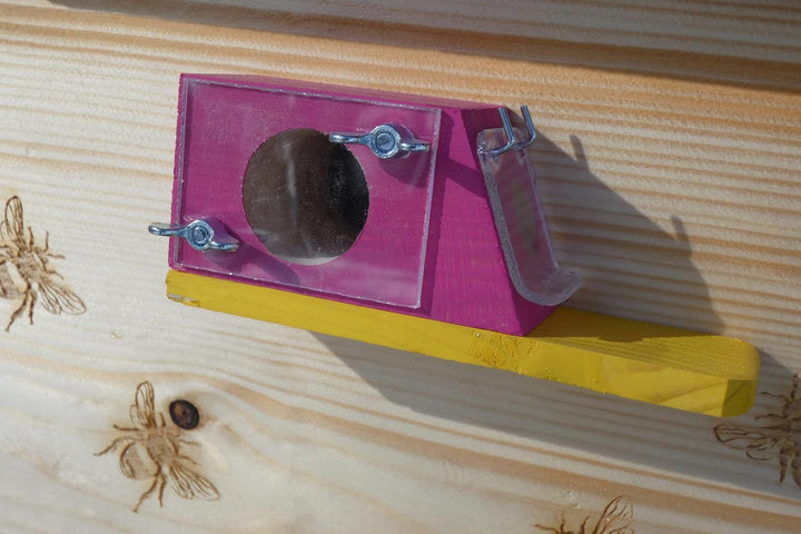 Premium Hummelkasten mit Wachsmottensperre, 2X Sichtfenster und Nistmaterial Wetterfest Bienenhaus H