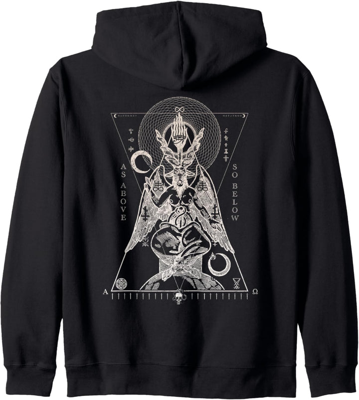 Wie oben So unten Baphomet Okkultes satanisches Design Kapuzenjacke