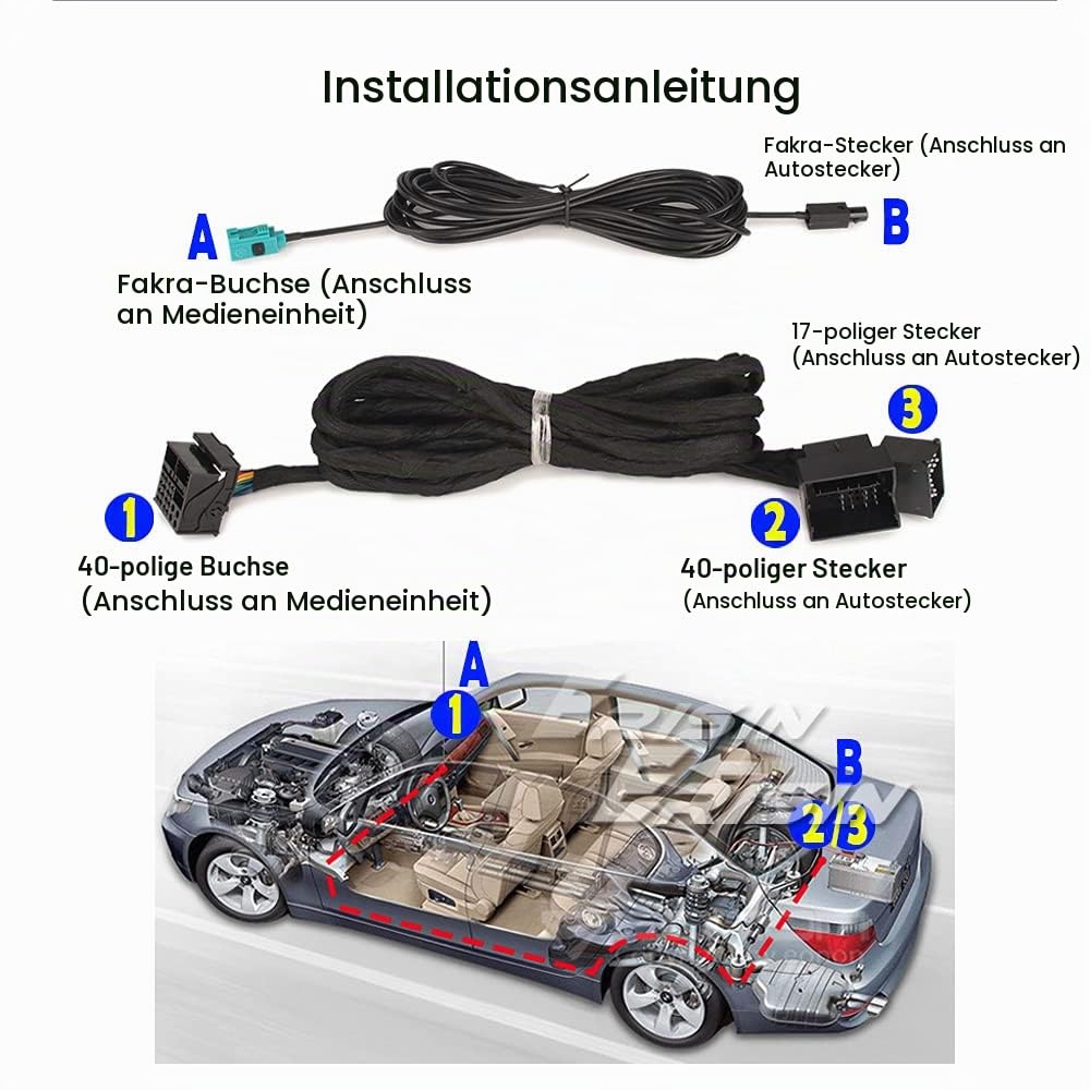 Erisin BM6M Extension Power 6M Kabelbaum Kabel 12 Pin Stecker 6M Strom&amp;Radio Verlängerungskabel für