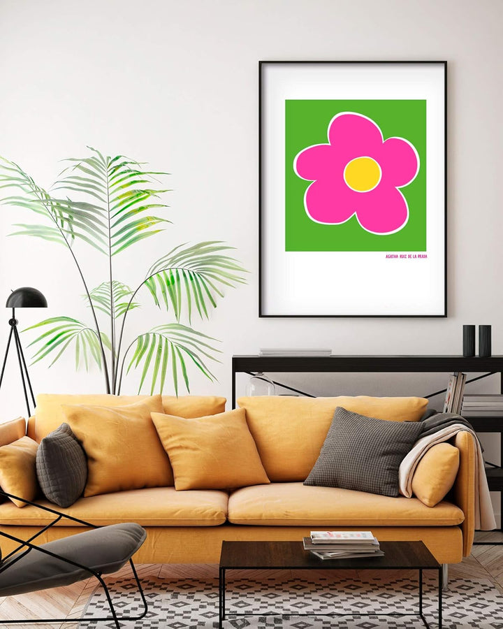 Panorama Agatha Ruiz de la Prada Acrylglas Gerahmt Blumengrüner Hintergrund 50x70cm - Gedruckt auf 3