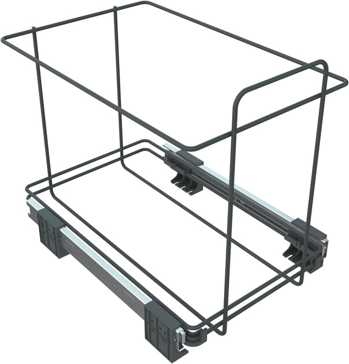 ELLETIPI Ecofil PF01 34B1 Mülleimer Mülltrennung, ausziehbar für Base, Kunststoff und Metall, Grau,