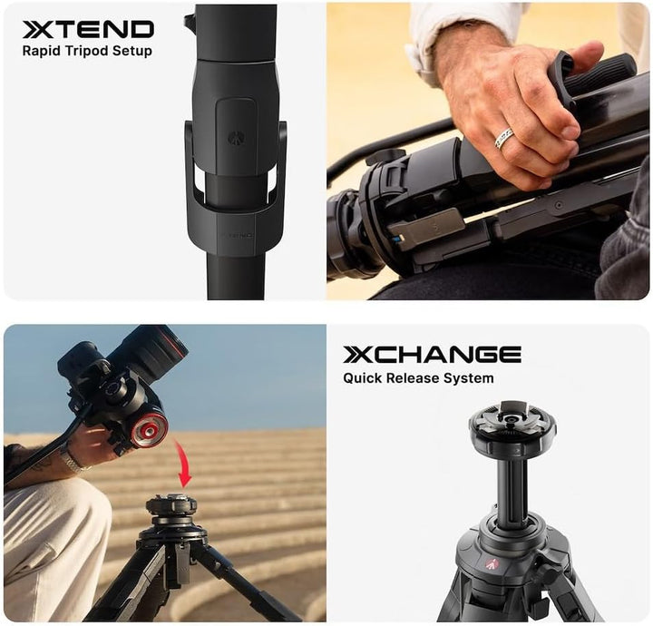 Manfrotto 500X Fluid Videokopf mit ONE Hybrid Aluminium Stativ – Foto &amp; Video Stativ Kit, 5kg Tragla