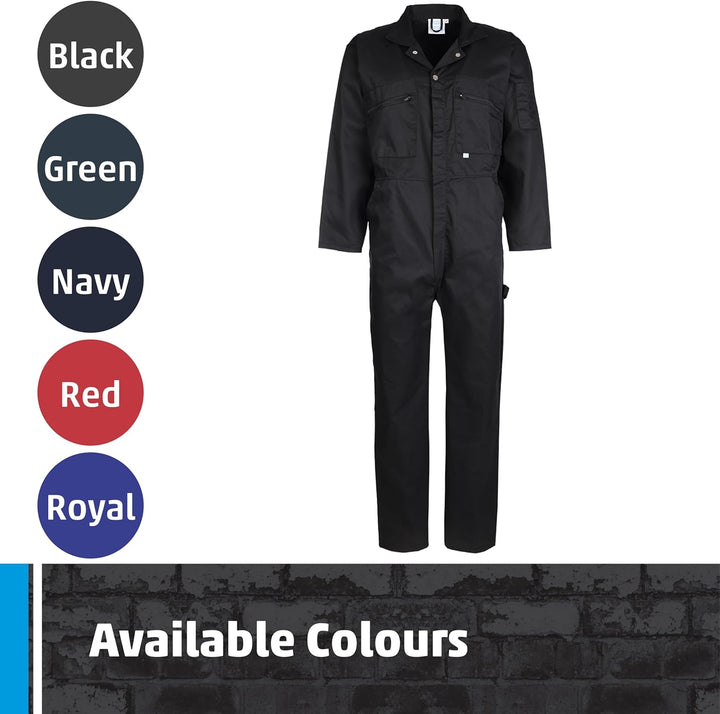 FORT 366/BK-38 366 Zip Front Overall mit Reissverschluss vorne, Schwarz, 97 cm