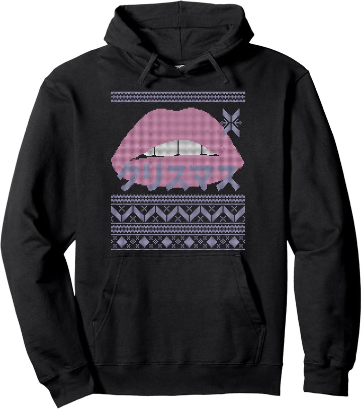 Pastell Rosa Lippen Hässliche Weihnachten Weiche Mädchen Ästhetische Pullover Hoodie
