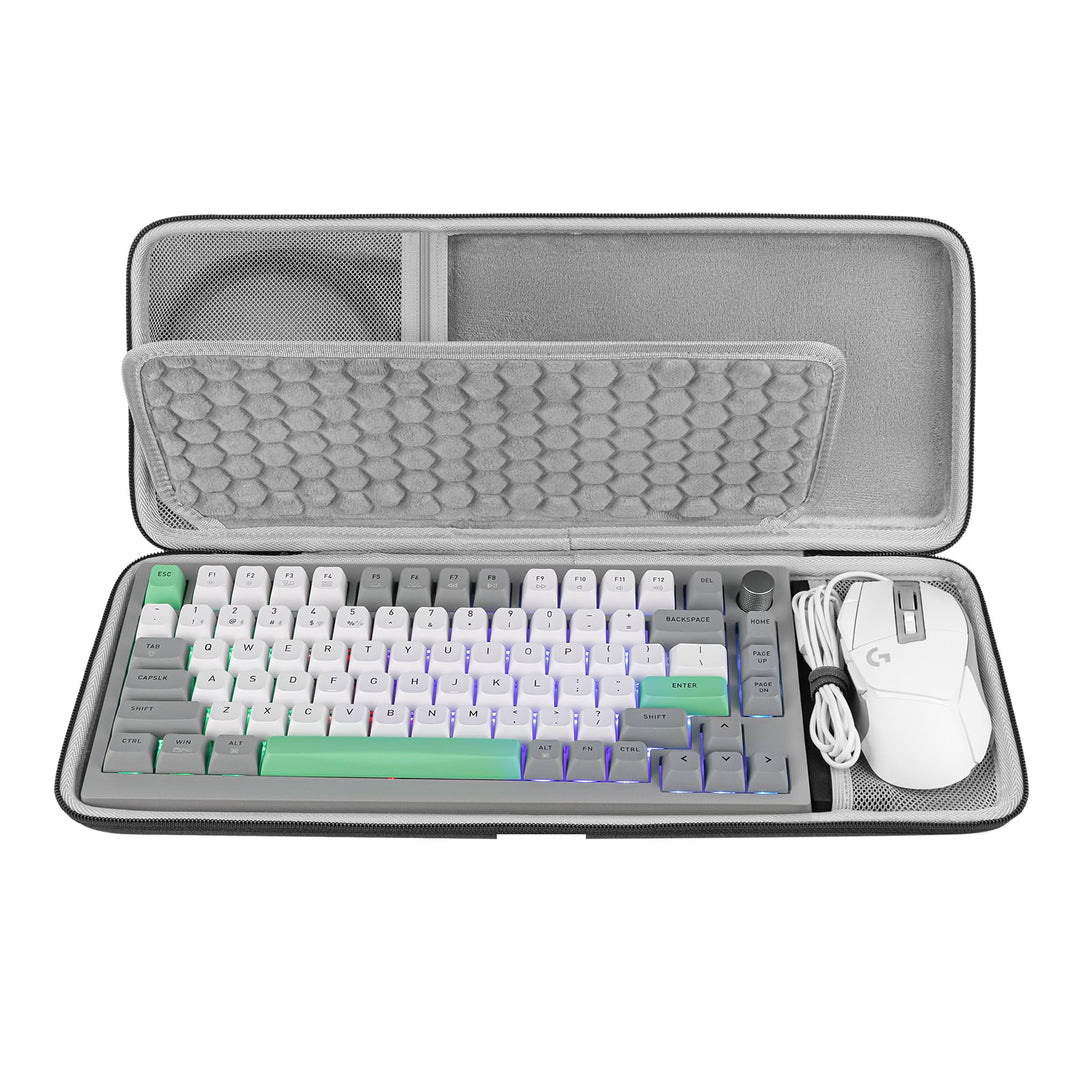 GEEKRIA 75% Tastaturhülle, Hartschalen-Reisetasche für kabellose tragbare Tastatur mit 84 Tasten, ko