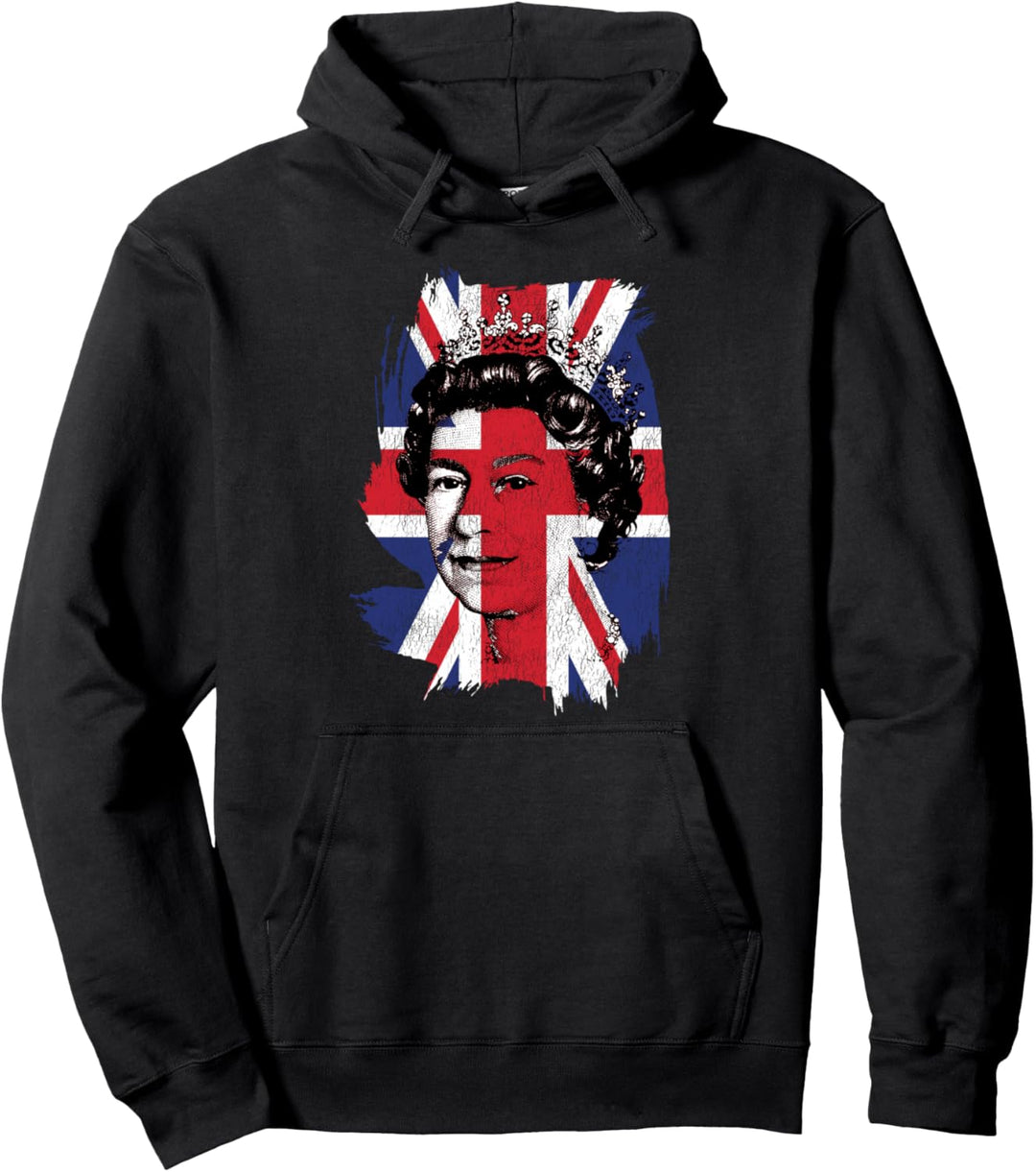 Elizabeth Queen of England Union Jack Flagge Queen of England Pullover Hoodie