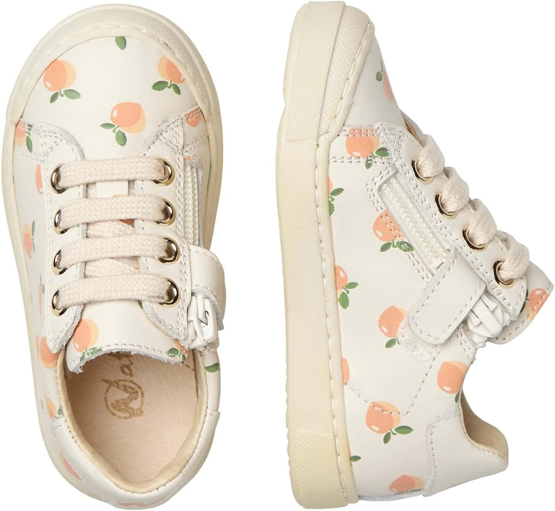 Naturino Eindhoven Zip-Sneakers aus Leder mit Apricot-Print 32 EU Creme Weiss, 32 EU Creme Weiss