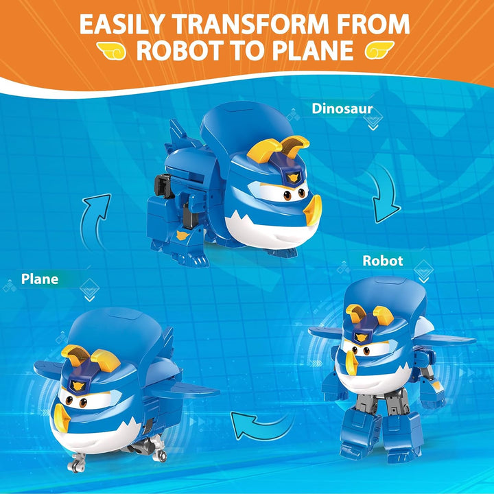 Super Wings Verwandelbares Roboterspielzeug 2PCS Trico &amp; Stego, 3-in-1 Dinosaurier-Spielzeug 12,7 cm