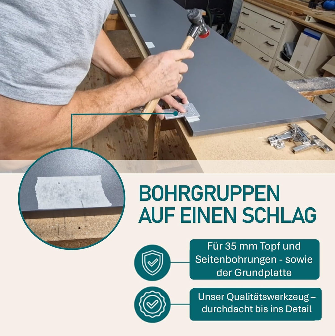 Bohr-Markierer für Topfbänder, Körnerlehre