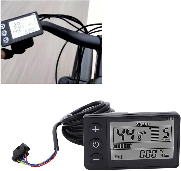 Fahrradcomputer, Elektrofahrrad Tachometer 24V 36V 48V Elektroroller Bedienfeld S866 LCD Display Met