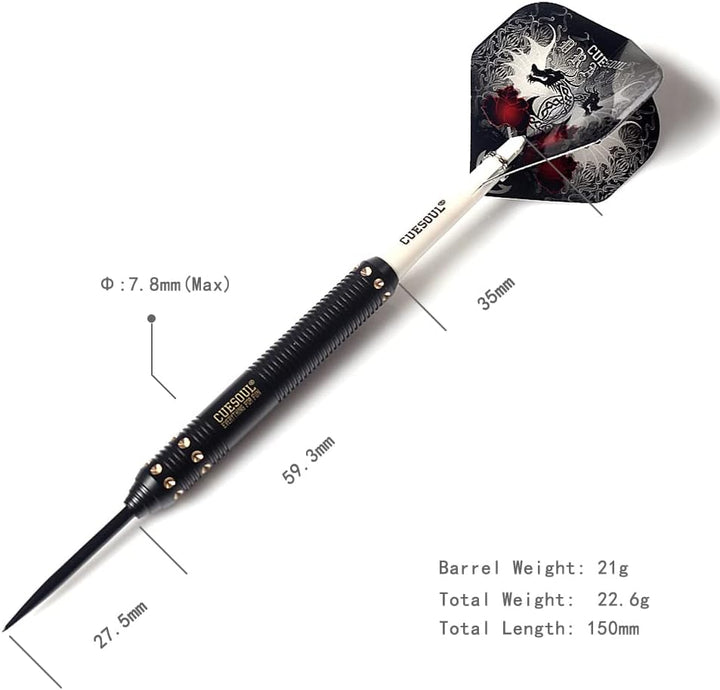 CUESOUL Dragon Deluxe Messing Steel Dartpfeile, 21 Gramm