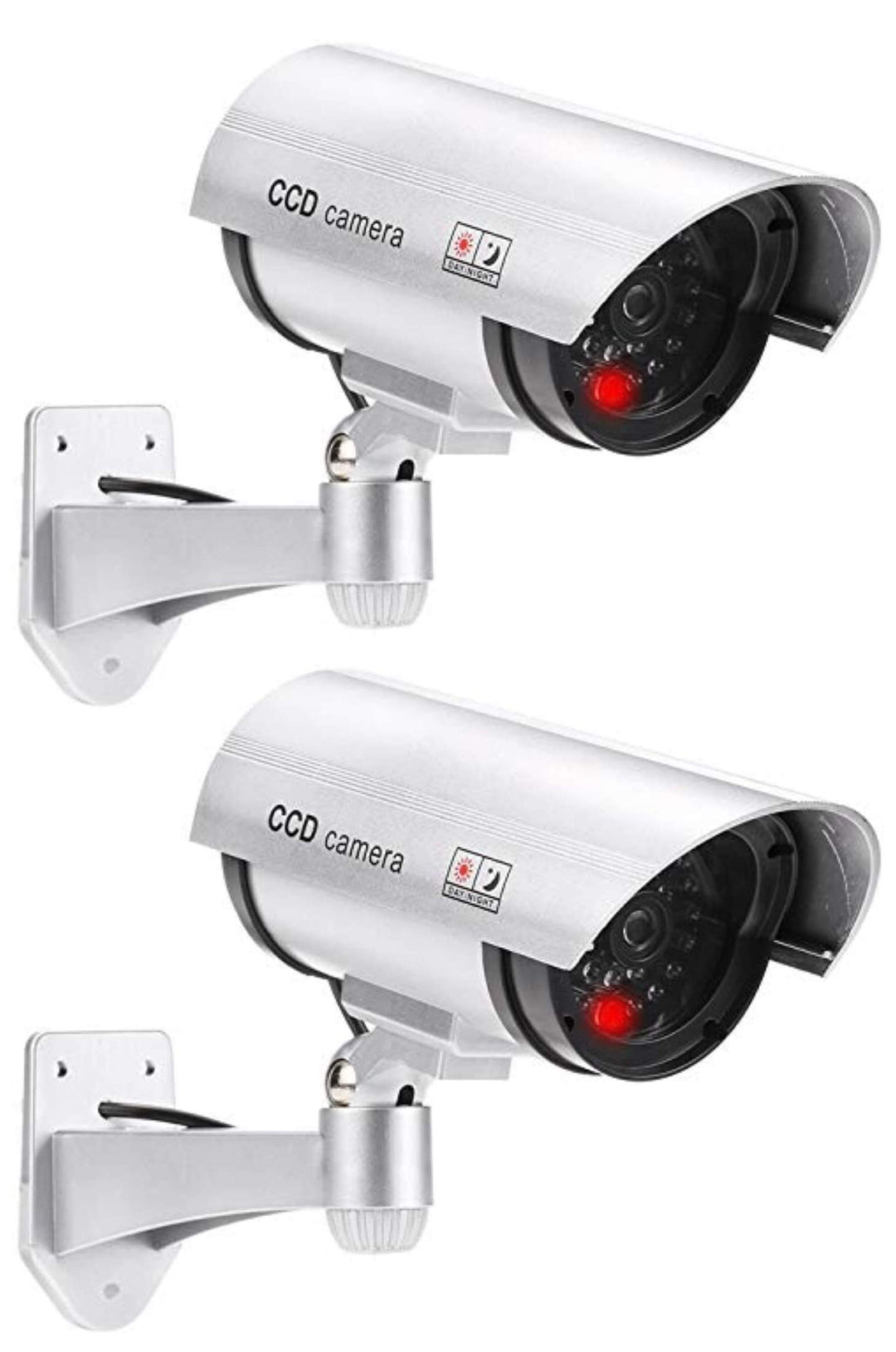 2X professionelle Überwachungskameras Dummy Outdoor Kameras Dummy Kamera Attrappe mit Objektiv und B