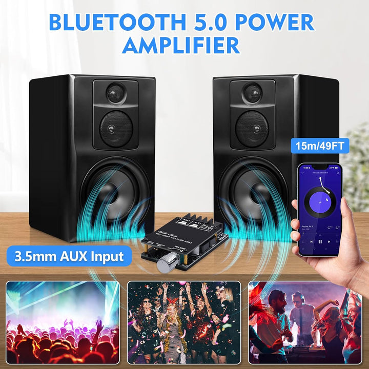 HiFi-Verstärker ZK-502C Bluetooth 5.0 Mini Stereo-Audioverstärker 2.0 Kanal 50W X 2 Leistungsverstär