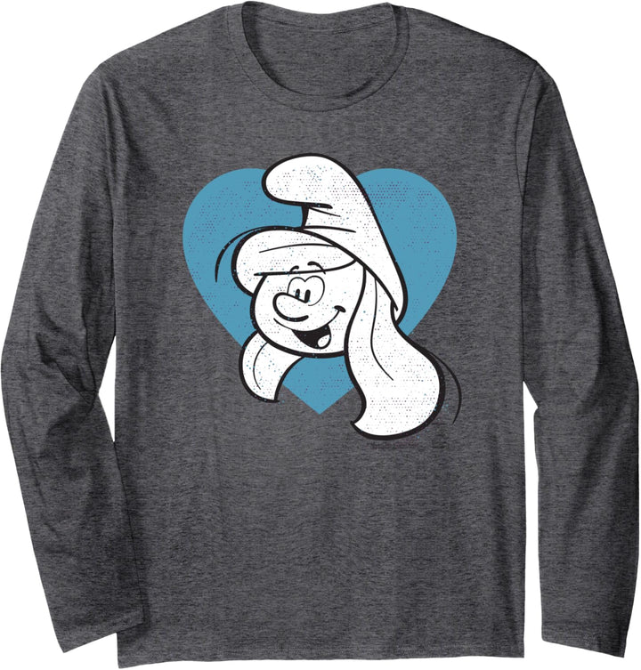 The Smurfs Schlumpfe Smurfette Headshot in a Heart Langarmshirt