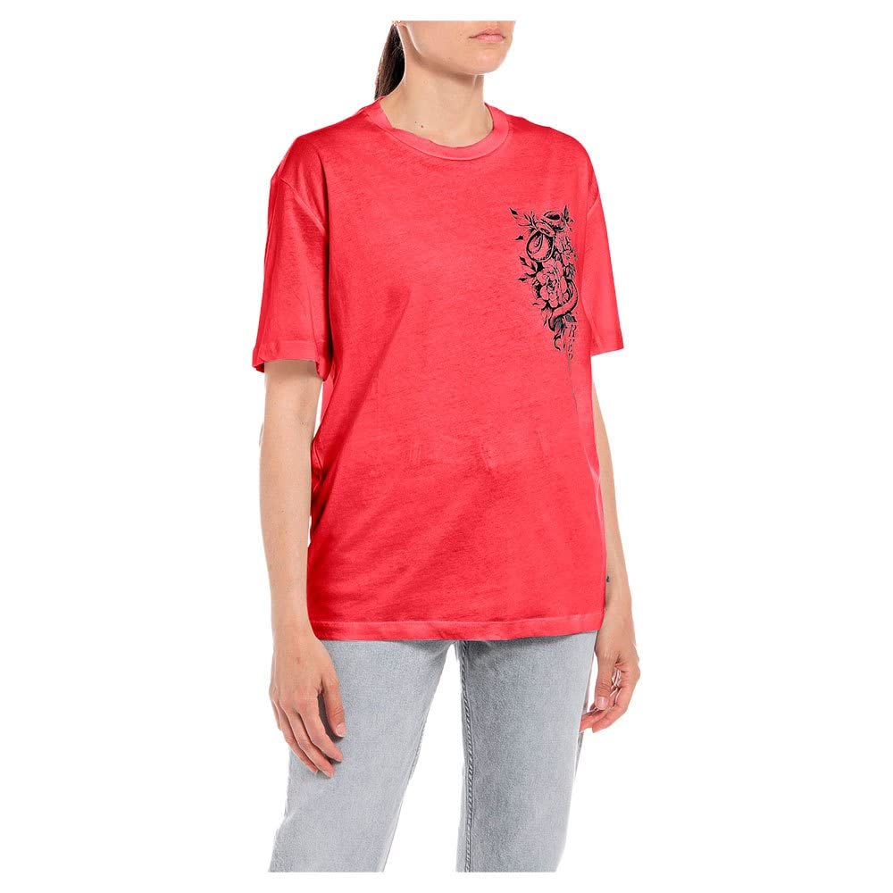 Replay Damen T-Shirt XXS 353 Red, XXS 353 Red