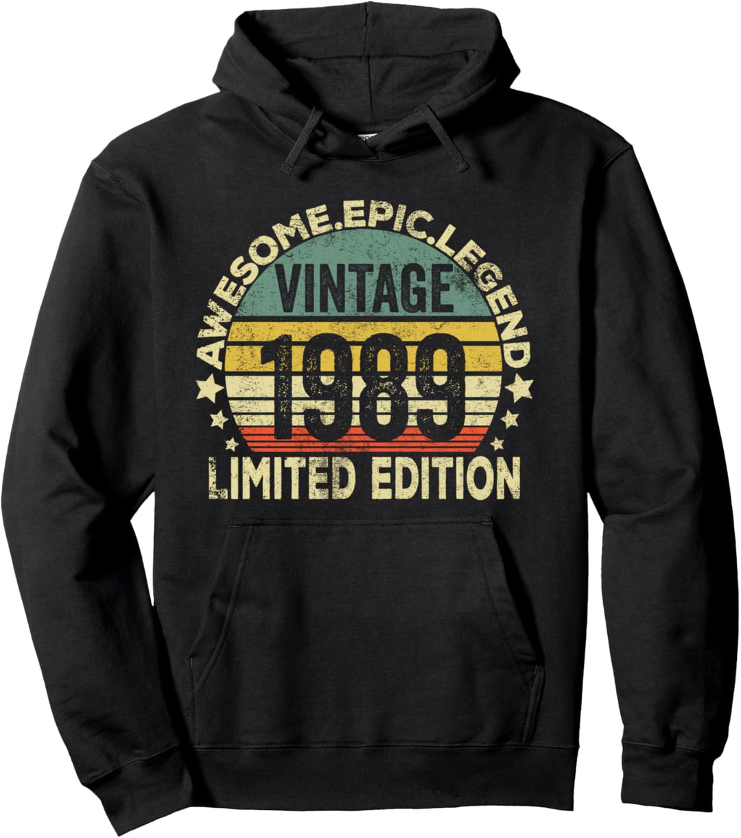 32 Year Old Legendary Retro Vintage Awesome Birthday 1989 Pullover Hoodie